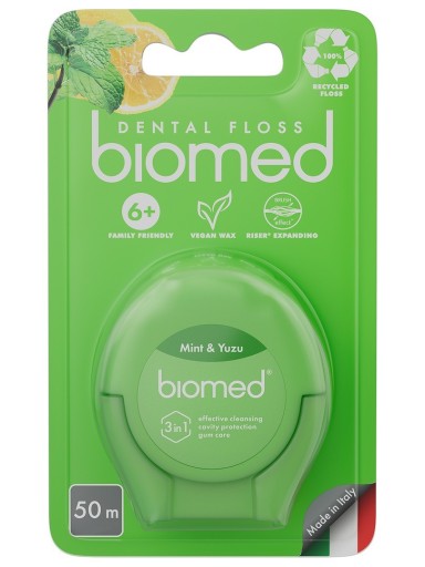BIOMED Zubná niť s príchuťou MÄTA a YUZU 50m