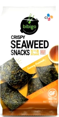 Nori Snacks Kórejský Chrumkavý Snack Pražená sezamová riasa 5g BIBIGO