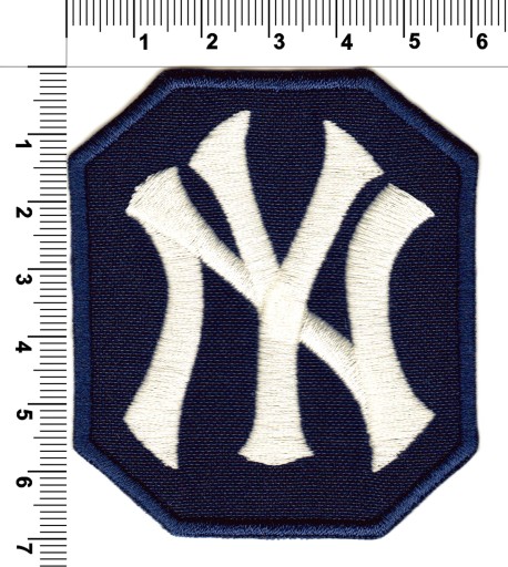 Termoadhézna nášivka na vyšívanie NY NAVY BLUE-CREAM