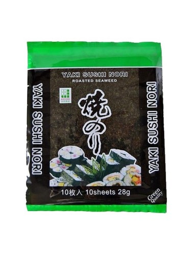 Yaki Sushi Nori Morské riasy Riasa 10 ks 25 g Zelená