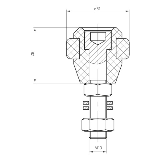 VEDENIE HORNEJ VALKY K BRÁNE FI 31 MM MATERIÁL