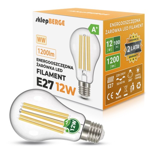 LED E27 12W Edison retro dekoratívna vláknová žiarovka