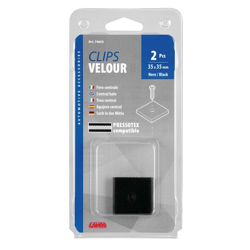 Velúrové spony, stredový otvor, sada 2, 35x