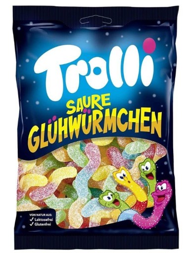 Trolli ovocné želé Kyslé nemecké červy Gluhwurmchen Sauer 200g
