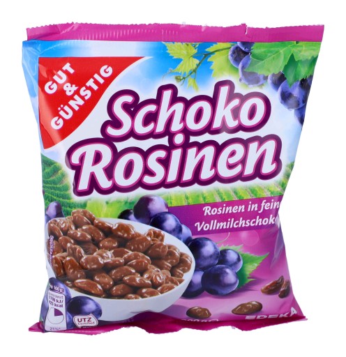 Hrozienka v mliečnej čokoláde 200 g z Nemecka