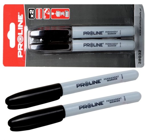 PROLINE Permanentný popisovač čierny, 2 kusy