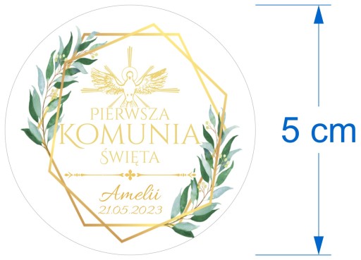Prvé sväté prijímanie 24 nálepiek na sväté prijímanie Darčeky pre hostí TORTA