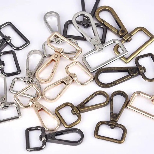 Karabína na kabelku, kľúče, šnúrku, kľúčenku, 20mm, čierny nikel, ozdobná