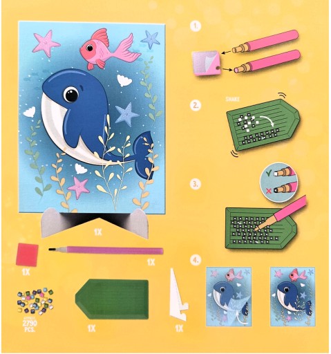 DIAMANTOVÁ MAĽBA VEĽKÝ OBRAZ 18cm x 23cm FAREBNÁ VEĽRYBA Urob si to sám