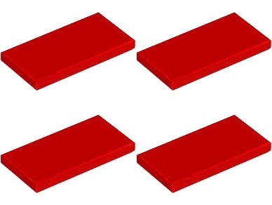 LEGO TILE 87079 TILE 2x4 červená (4g) 4 ks.