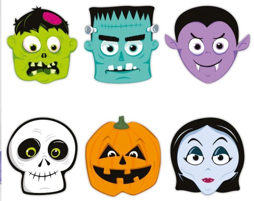 Halloween Monsters Papierové masky Monsters 6 kusov HAL-078