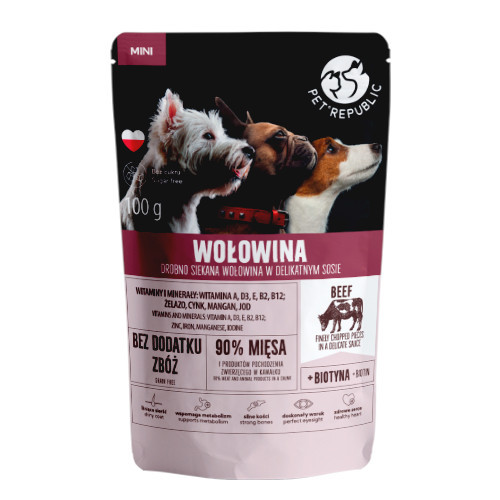 Pet Republic pre psov malých plemien s hovädzím mäsom 100g