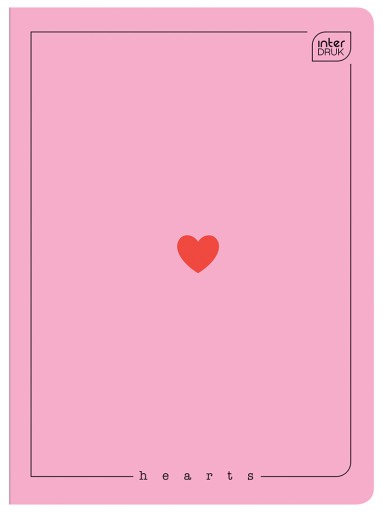 Zápisník A5/60 Mriežka 70g UV Hearts Heart Interprint
