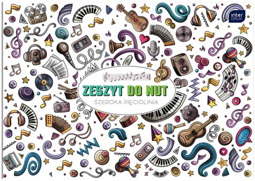 Hudobný zošit, široká linka, B5, mix, 16 listov, medzitlač