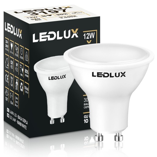 LED žiarovka GU10 12W = 95W SMD 3000K teplá Premium LEDLUX nebliká
