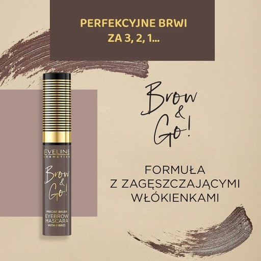 Mascara na obočie Eveline 05 Taupe Brow And Go! so Zubnou kefkou