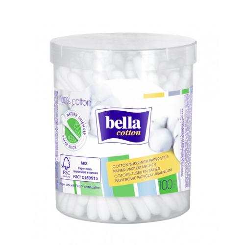 BELLA BAVLNENÉ TYČINKY 100KS okrúhla krabička