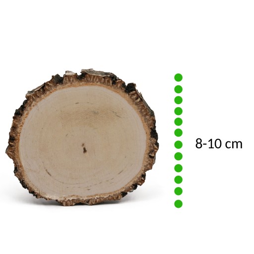 Drevené plátky, hrubá kôra pr. 8-10 cm, leštené