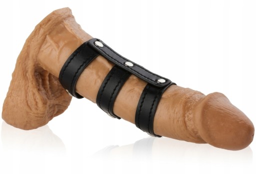 KOŽENÝ TROJITÝ NASTAVITEĽNÝ PRUH NA PENIS