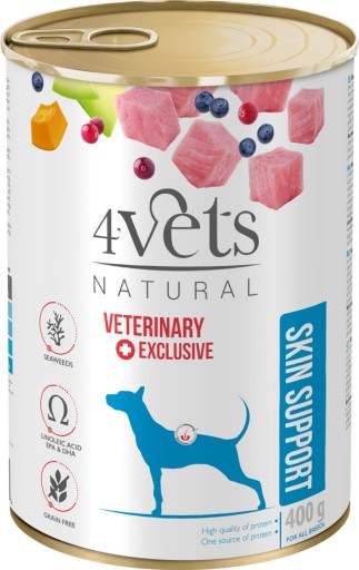 4VETS Natural Skin SUPPORT pre psov s kožnými alergiami 400g
