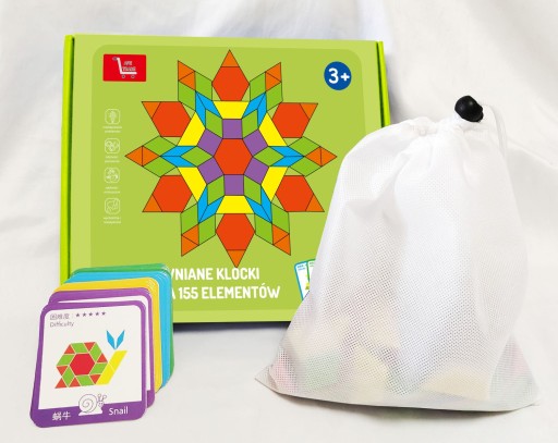 DREVENÉ BLOKY MONTESSORI PUZZLE 155 kusov