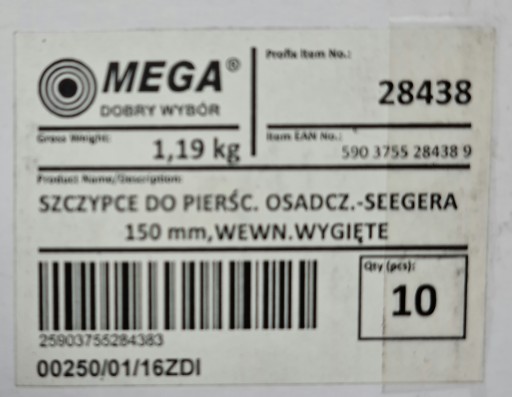 SET KLEŠŤA NA PRSTENE - SEEGER 150MM, VN