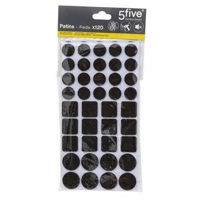 Sada 120 ks nábytkových podložiek BLACK FELT