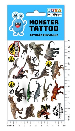 UMÝVAJÚCE DOČASNÉ TETOVANIE PRE DETI DETSKÉ JURSKÉ ORIGINÁLNE VZORKY