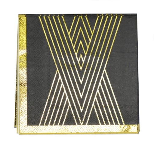 Papierové obrúsky BLACK GOLD narodeniny 10ks party 33X33 cm svadobné glamour