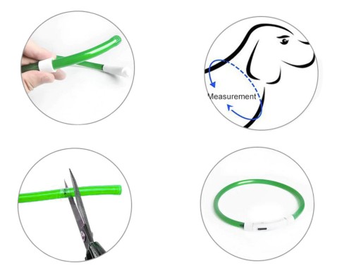 LED obojok pre psov a mačky, nastaviteľný cez USB