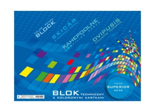 A3 farebný technický blok, 25 farieb Superior