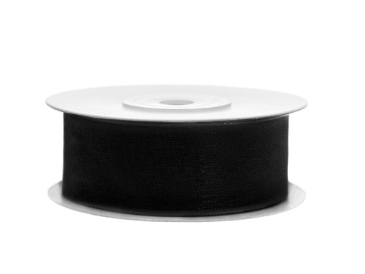 ORGANZA ŠIFÓNOVÁ STUHA 2,5cm/25m ČIERNA