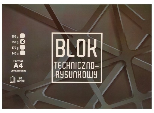 Podložka na kreslenie A4 250g 20 listov