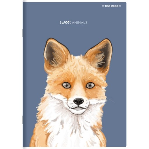Kockovaný zápisník s okrajom A5 TOP-2000 SWEET ANIMAL 80 listov