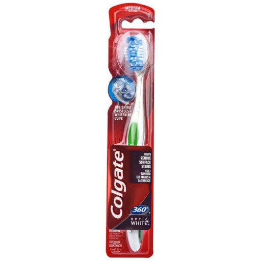 Stredná zubná kefka Colgate Optic White 360