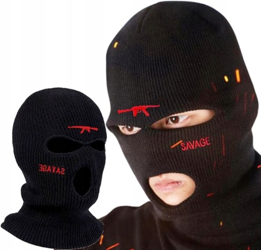 Čierna maska Balaclava AK s tepelnými otvormi na motorku
