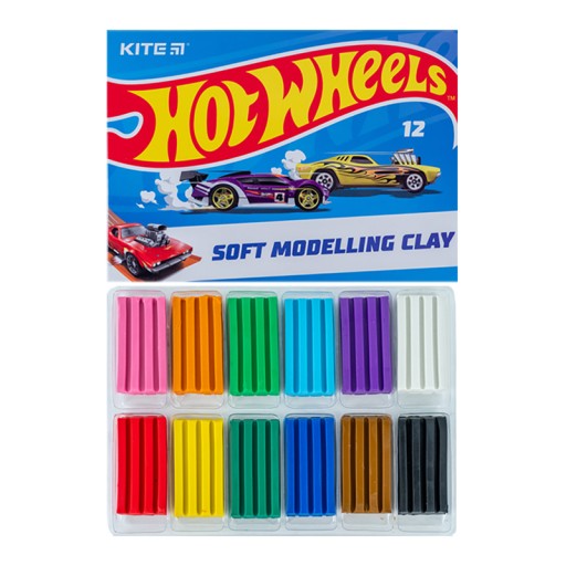 Plastelína 12 farieb pre školákov HOT WHEELS Kite