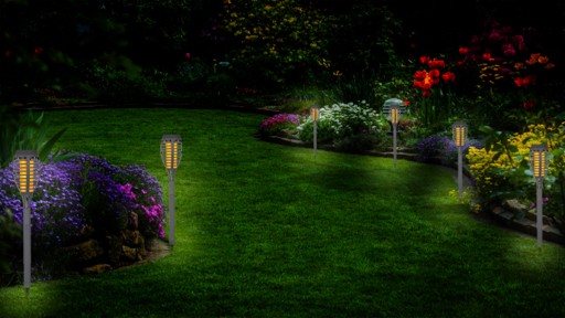 LED solárna baterka 46,5 cm Flame Fire