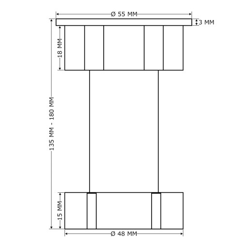 Noha Noha kuchynského nábytku h150 SET 4 ks + 2 klipy