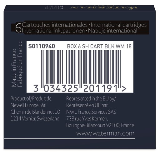Atramentové kazety Waterman International Black
