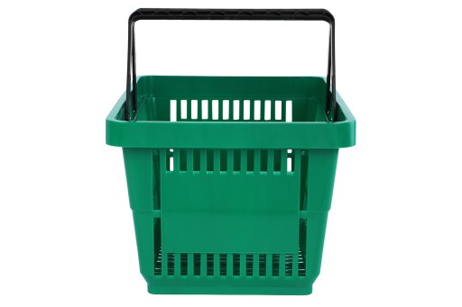 Košík Nákupný košík, tmavozelený plastový nákupný košík