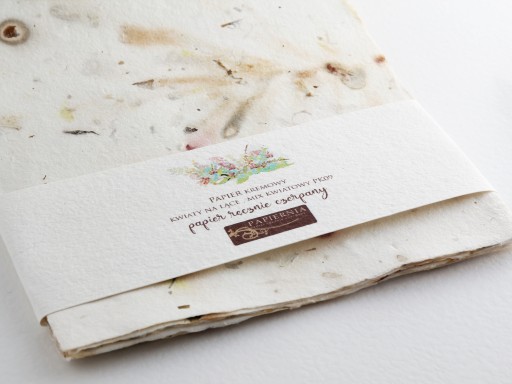 ručný papier A4 - krémový mix kvetov