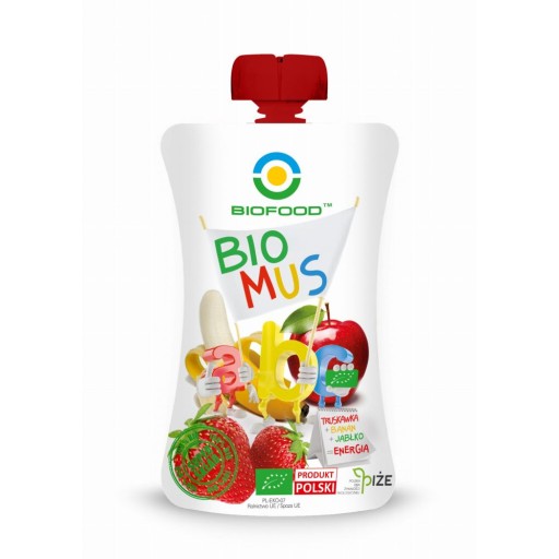 Jahodovo-banánovo-jablkové Mousse BIO 90 g