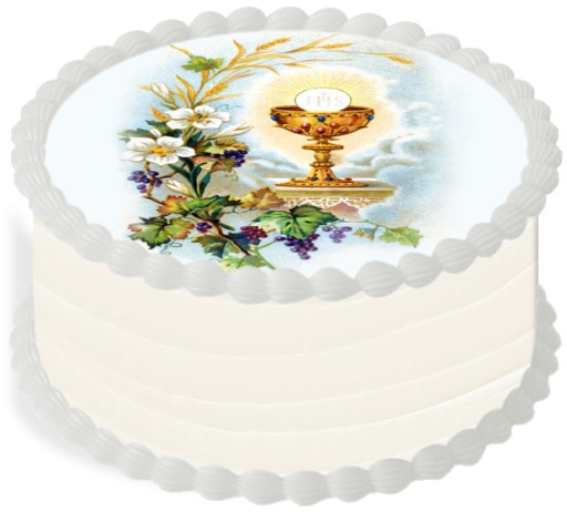 Oblátka na torte 20 cm Prvé sväté prijímanie IHS