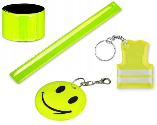 REFLECTIVE BAND Keychain Smiley vesta - set