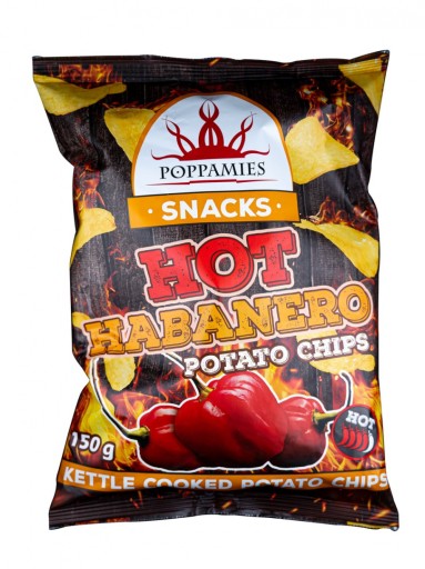 SUPER Pikantné Poppamies HORÚCE čili Habanero chipsy 150g