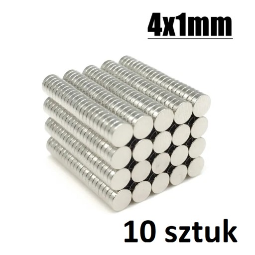 Silný cylindrický neodymový magnet 4x1mm | 10 kusov