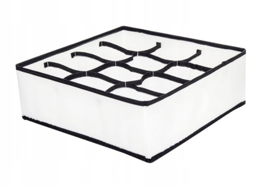 ORGANIZÁTOR ZÁSUVKY S 12 PRIHORKAMI 32x12x32 cm ČIERNO-BIELY