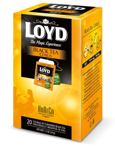 Čierny čaj v obálkach Citrus Horeca pre gastronómiu 20T LOYD