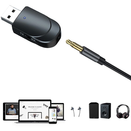PRIJÍMAČ ZVUKU ADAPTÉR BLUETOOTH USB + AUX